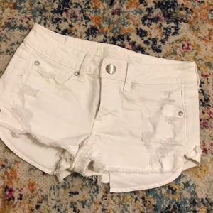 American Eagle white jean shorts